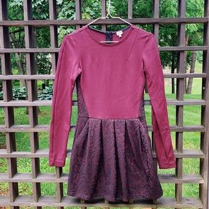 Aritzia Burgundy Longsleeve Lace Dress